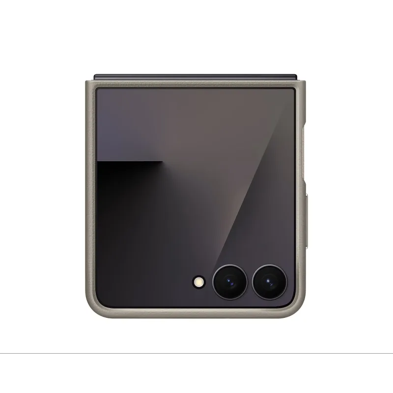 Samsung Ochranný kryt z veganské kůže Flip7 Taupe EF-VF766PJEGWW