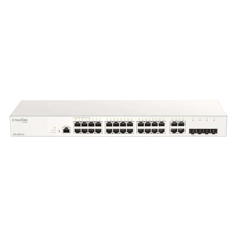D-Link DBS-2000-28 28xGb Nuclias Smart Managed Switch 4x 1G Combo Ports (With 1 Year License) DBS-2000-28/E