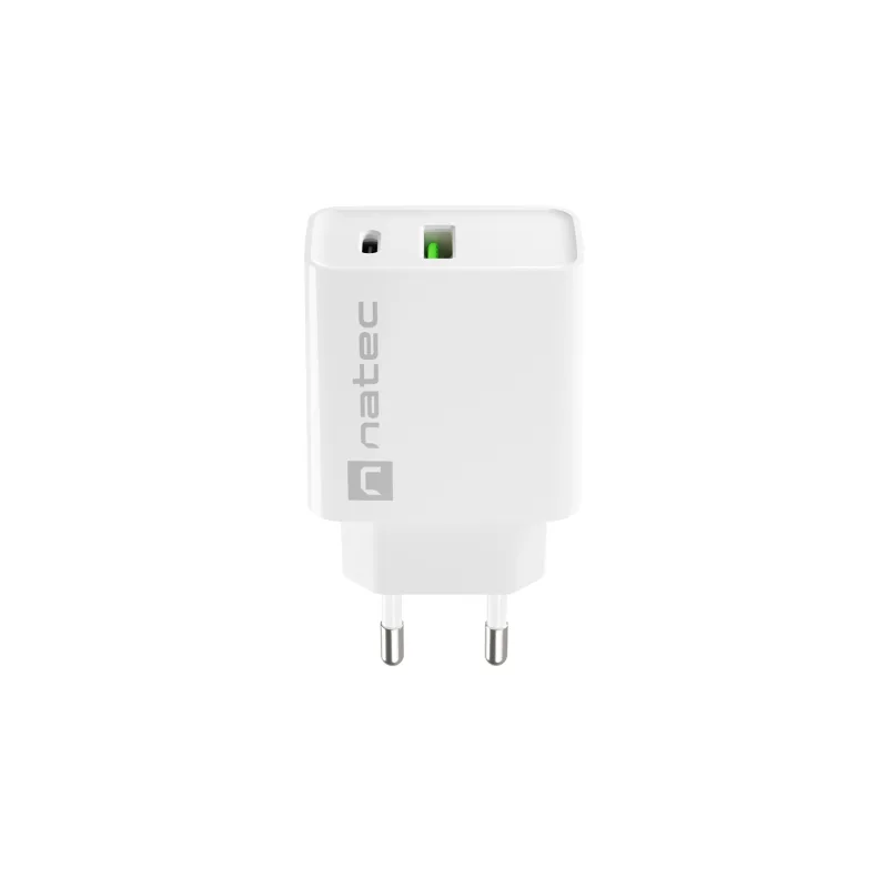 Universální nabíječka Natec RIBERA 20W 1X USB-A + 1X USB-C, bílá NUC-2061