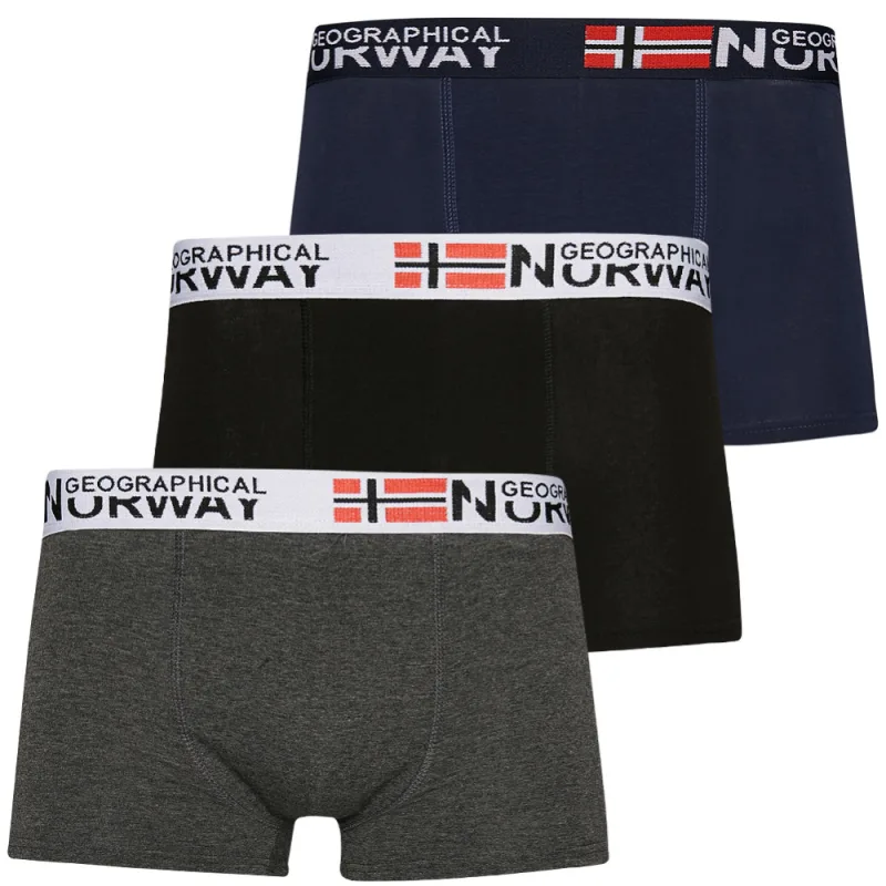 Geographical Norway Pánske Boxerky 3ks mix farieb biela XXL