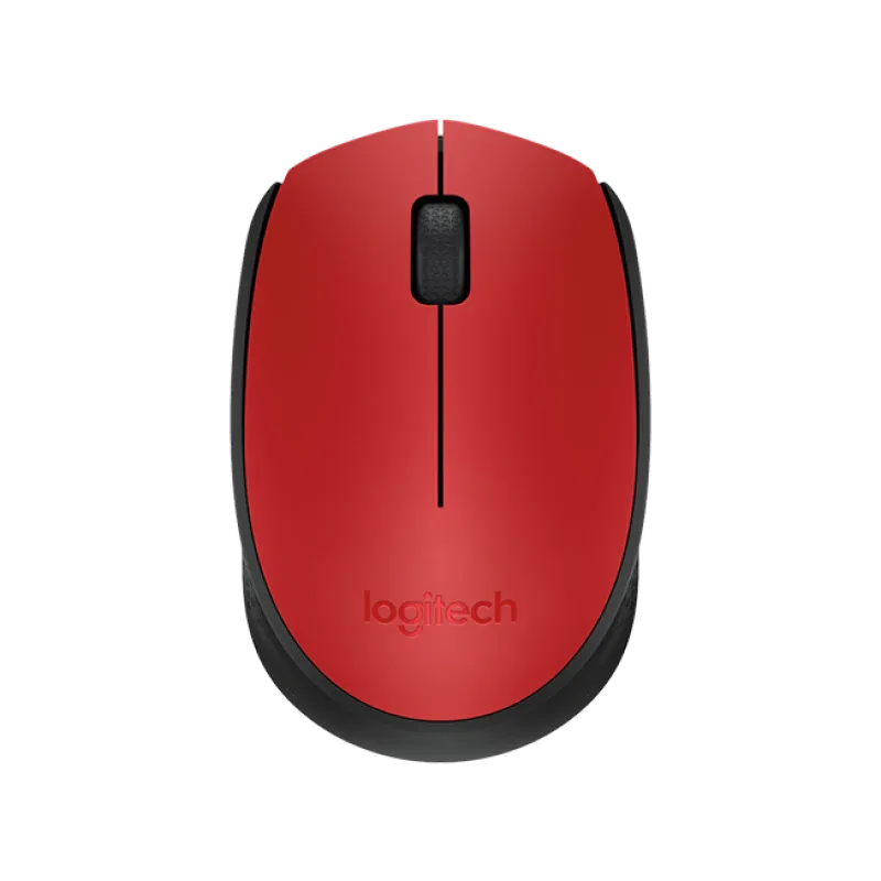 Logitech M171/Kancelářská/Optická/1 000 DPI/Bezdrátová USB/Černá-červená 910-004641
