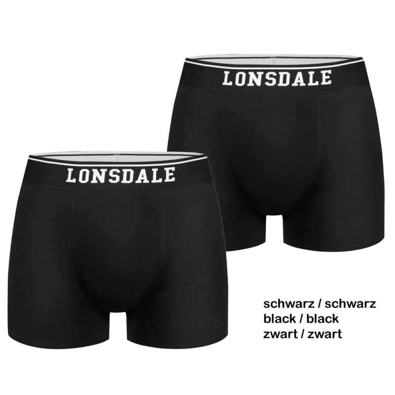 Lonsdale Oxfordshire Pánske Boxerky Balenie 2ks Čierne S