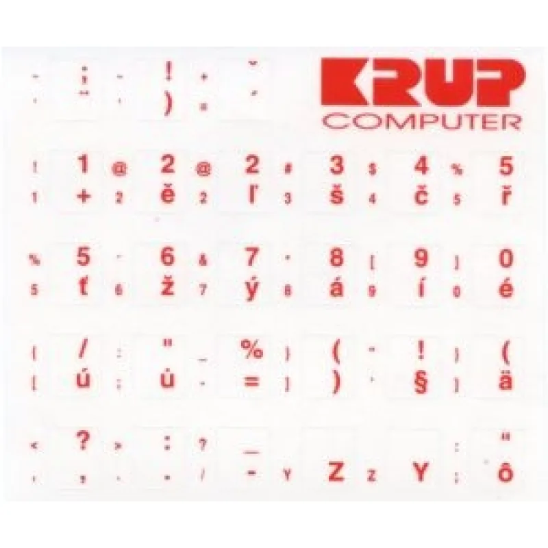 PREMIUMCORD polepka na klávesnici - červená, česká pkczr