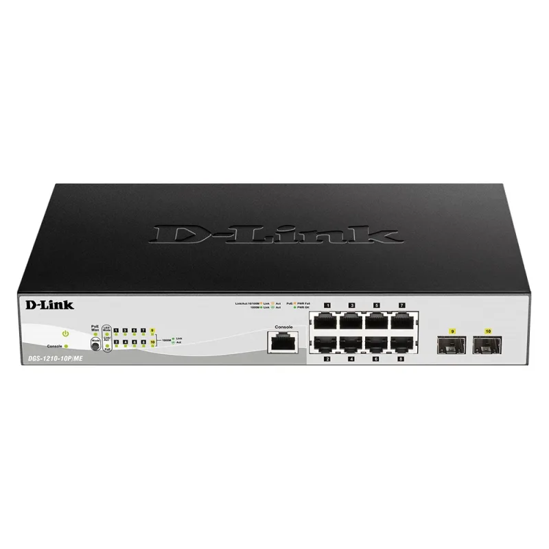D-Link DGS-1210-10P/ME/E 8x 1G PoE, 2x 1G SFP Metro Ethernet Managed Switch DGS-1210-10P/ME/E