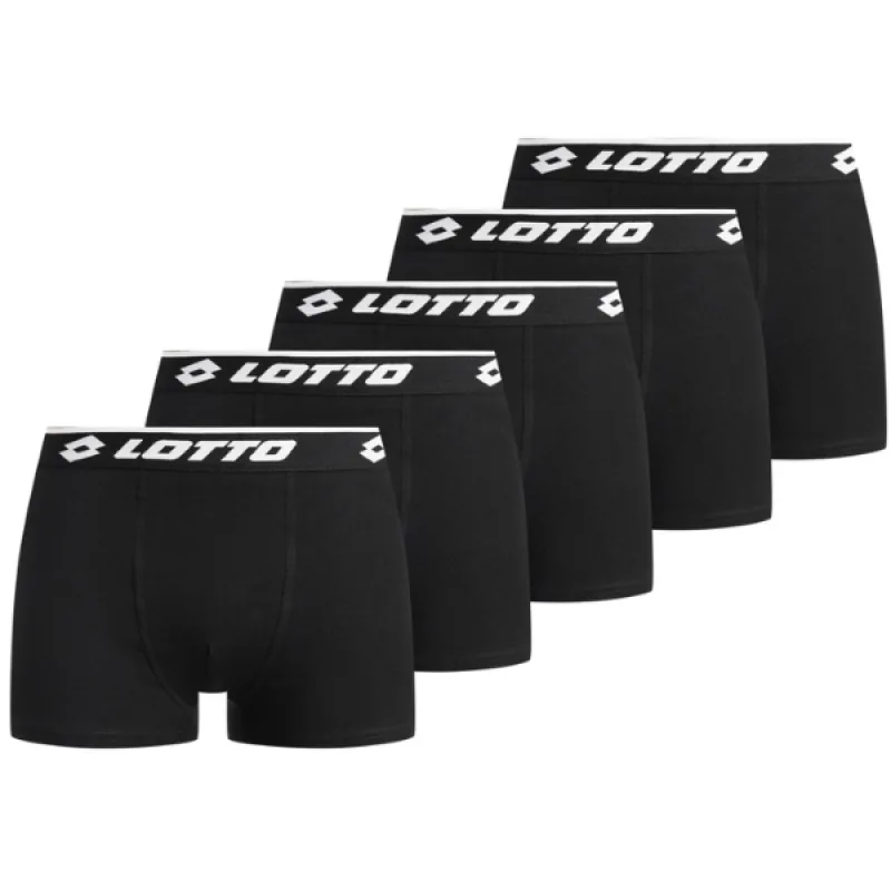 Pohodlné Pánske Boxerky LOTTO Retro 95% Bavlna balenie 5 kusov čierne M