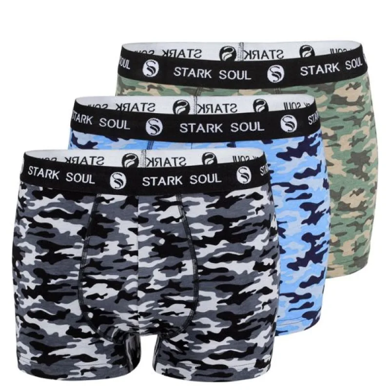 Stark Soul® Prémiové Pánske Boxerky bez bočných švov balenie 3 kusy kamufláž M