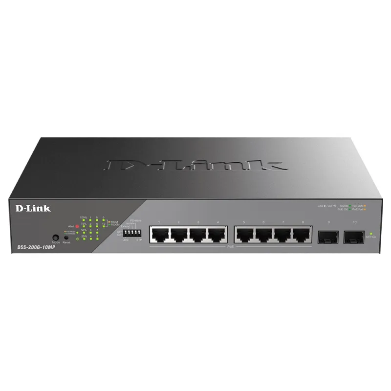 D-Link DSS-200G-10MP/E 10-Port Gigabit Ethernet PoE+ Surveillance Switch DSS-200G-10MP/E
