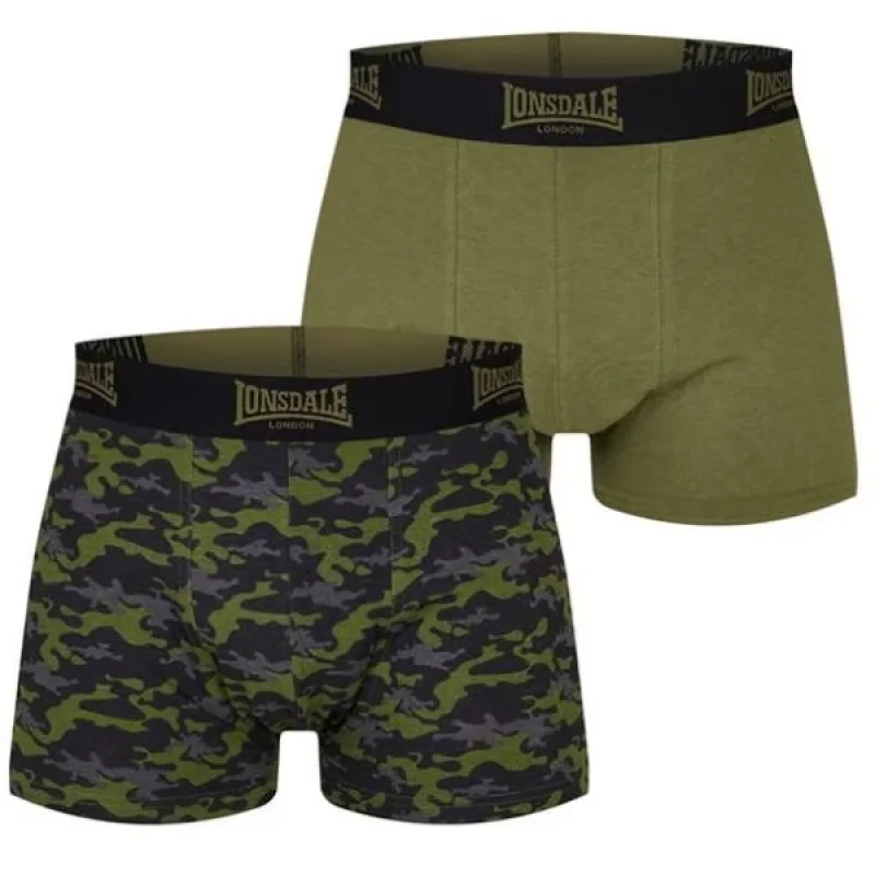 Prémiové Pánske Trenky Lonsdale 2ks zelené khaki S