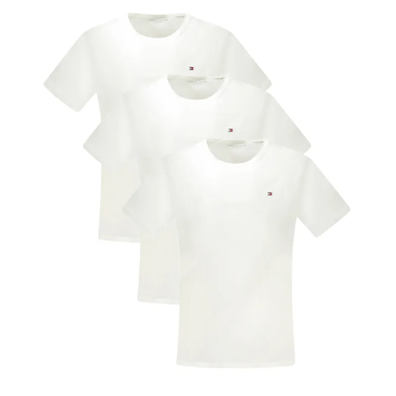 Pánske Tričko Tommy Hilfiger 3 ks Biele s logom Krátky rukáv Bavlna S