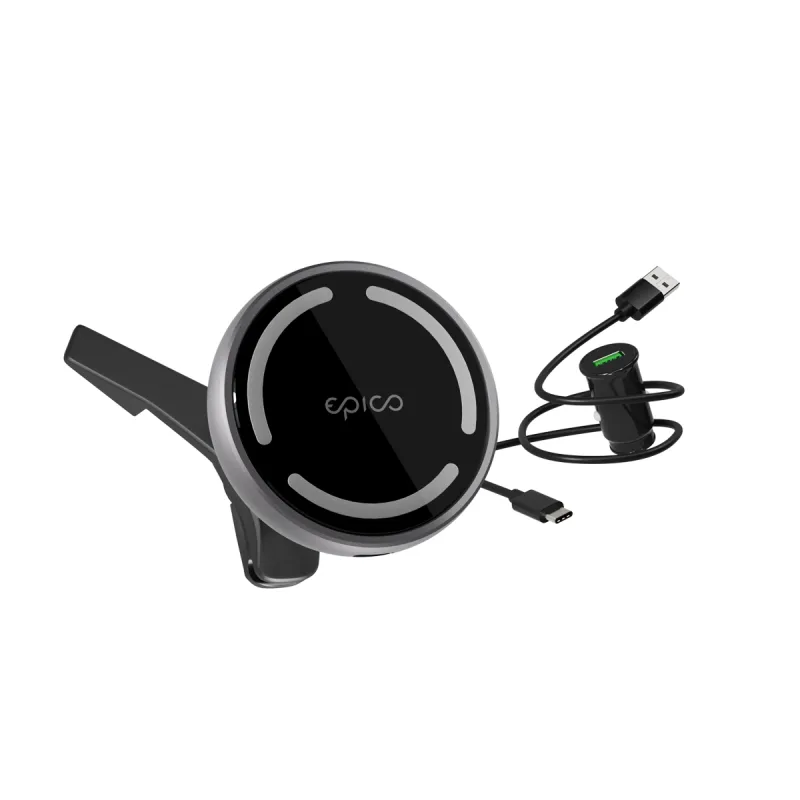 Epico Magnetic Wireless Car Charger - šedá 9915111300034