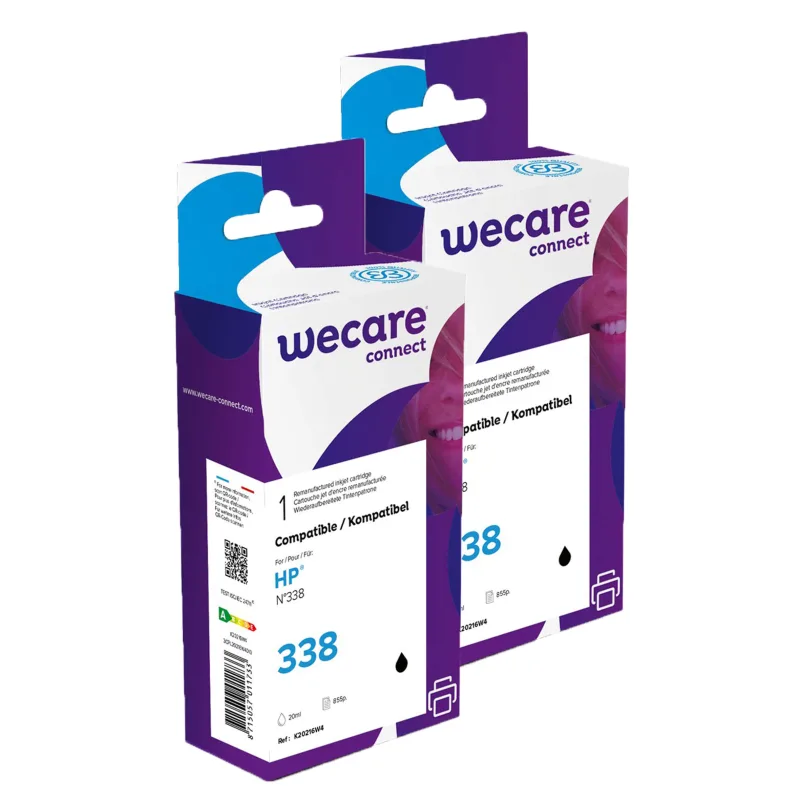 WECARE ARMOR sada ink kompatibilní s HP C8765EE, 2x20ml, černá/black P20216W4