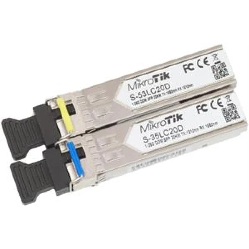 MikroTik pár SFP S-3553LC20D, SM, 20km, 1.25G, 1x LC S-3553LC20D