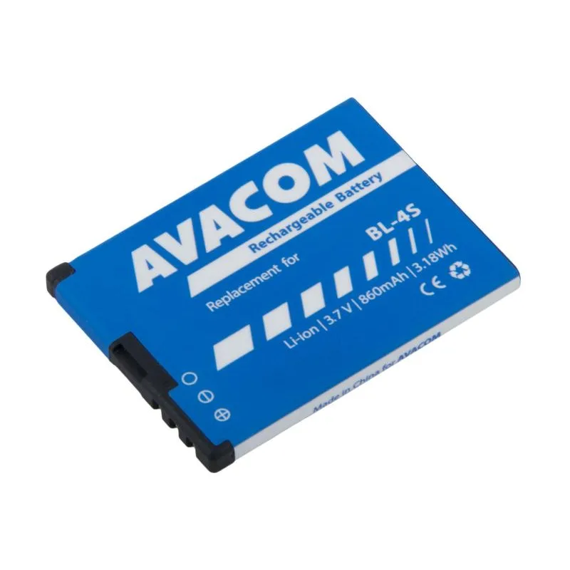 Baterie AVACOM GSNO-BL4S-S860 do mobilu Nokia 3600 Slide, 2680 Li-Ion 3,7V 860mAh (náhrada BL-4S) GSNO-BL4S-S860