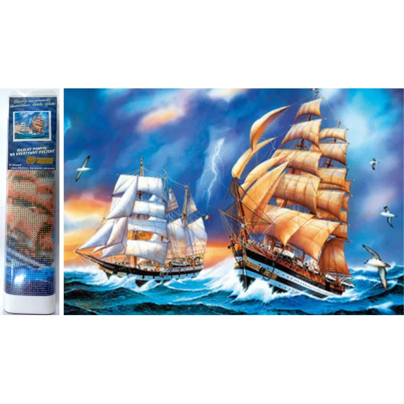 Norimpex Diamantové maľovanie Plachetnica na rozbúrenom mori 40x30cm