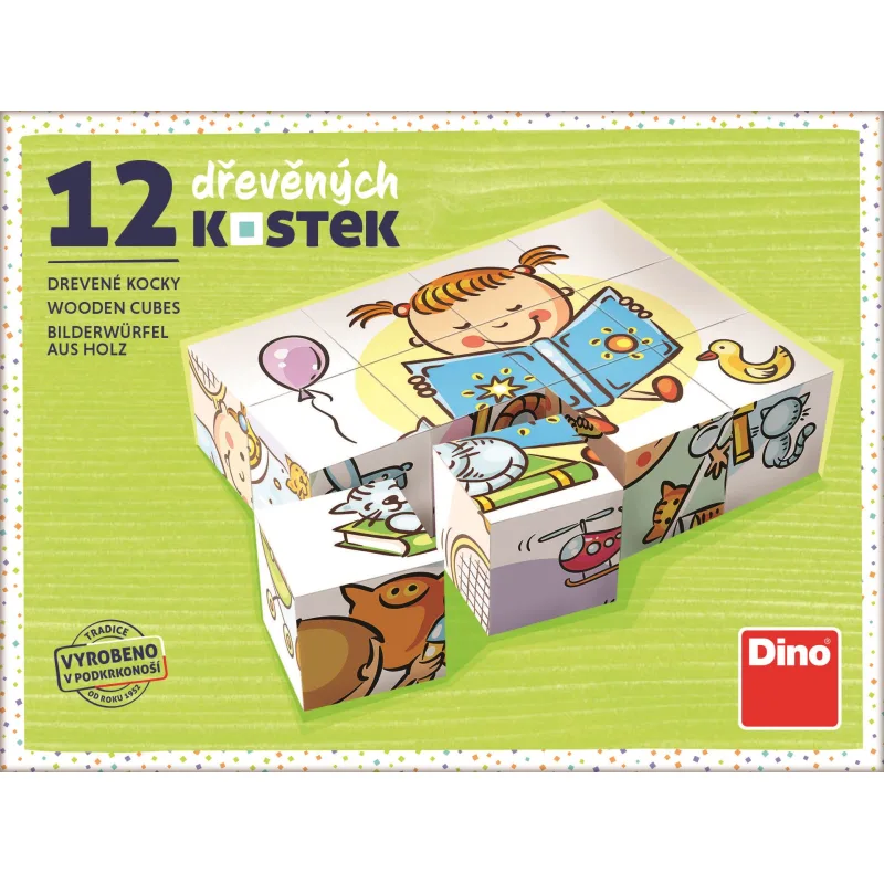 Dino Obrázkové kocky Pekný deň, 12 kociek