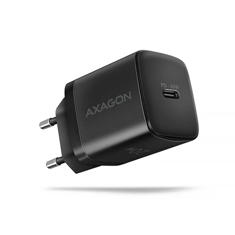 AXAGON ACU-PD20, nabíječka do sítě 20W, 1x port USB-C, PD3.0/PPS/QC4+/AFC/Apple, černá ACU-PD20