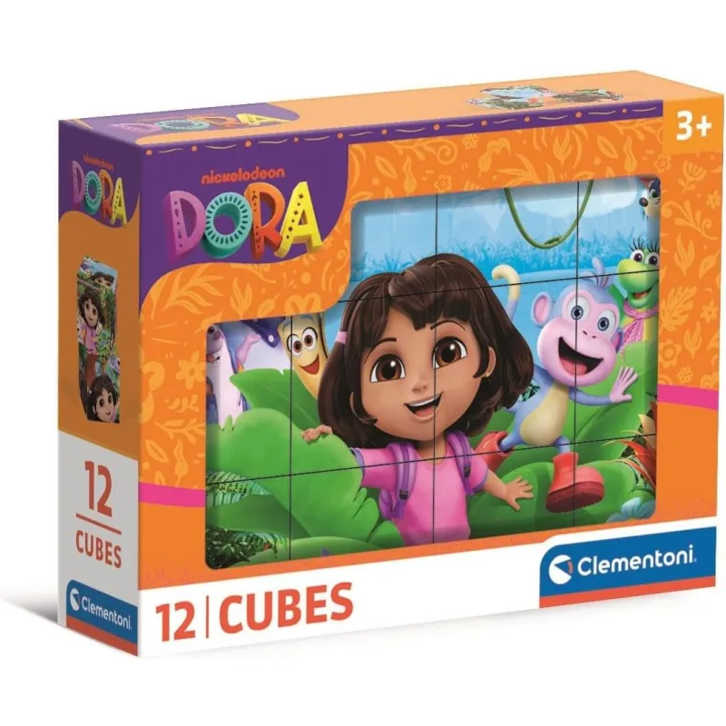 Obrázkové kocky Clementoni 12 kociek Dora Prieskumníčka