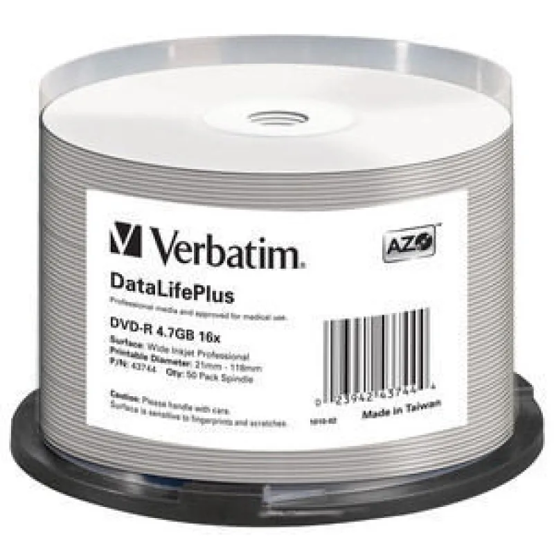 VERBATIM DVD-R (16xProfes. Print, 4,7GB), 50 cake 43744