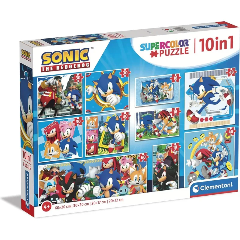 Detské puzzle Clementoni sada 10v1 Ježko Sonic