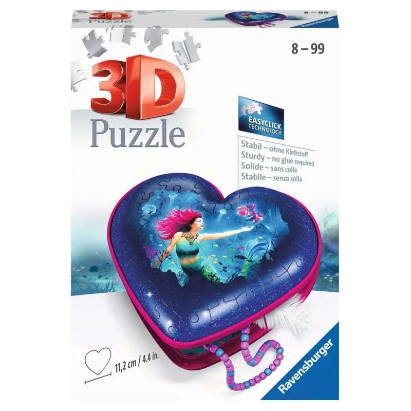 Ravensburger 3D puzzle Srdce Morská panna 54 dielikov