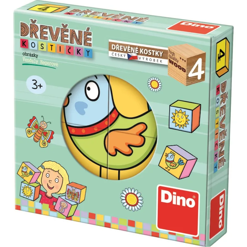 Dino Obrázkové kocky pre najmenšie detičky, 4 kocky