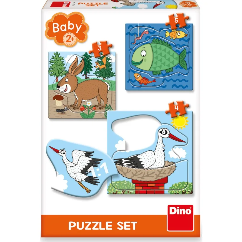 Dino Baby puzzle Zvieratká: Kde žijú? 3v1 (3,4,5 dielikov)