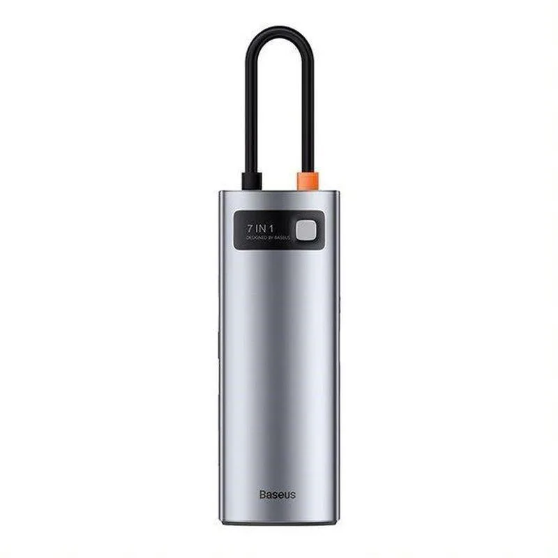 NONAME Baseus dokovací stanice 7v1 USB-C (USB-C PD 100W, USB-C, 2x USB 3.0, HDMI, SD/TF port) šedá 6932172602635