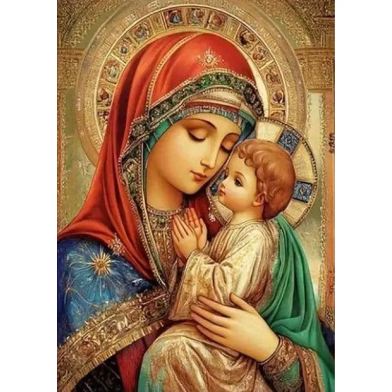 Diamantové maľovanie Norimpex 40x30 cm Panna Mária s Ježiškom