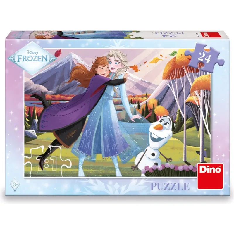 Puzzle pre deti Dino 24 dielikov Ľadové kráľovstvo: Objatie