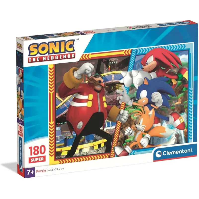 Detské puzzle Clementoni 180 dielikov SUPER Ježko Sonic: Súboj s Dr. Eggmanom