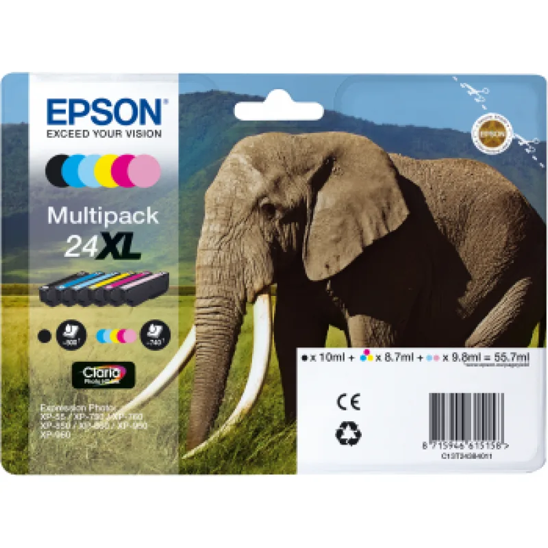 Epson Multipack 6-colours 24XL Claria Photo HD Ink C13T24384011