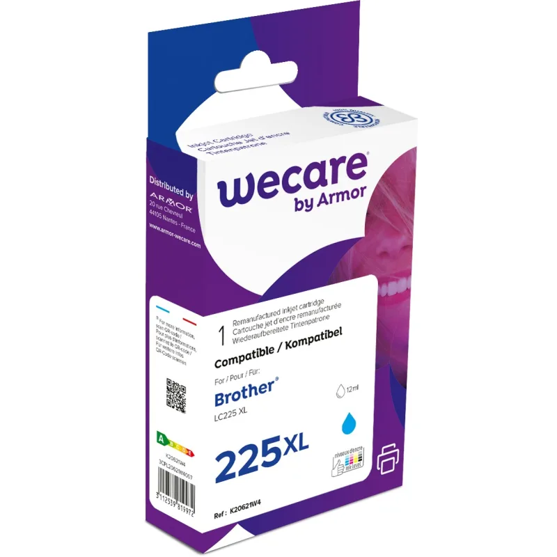 WECARE ARMOR ink kompatibilní s BROTHER LC-225C, modrá/cyan K20621W4