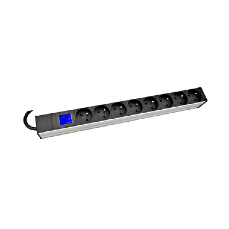 SCHRACK PDU IT METER, integr.merení,8x CSN,Al, 19", 1U, RAL 7035 HSMPEU06