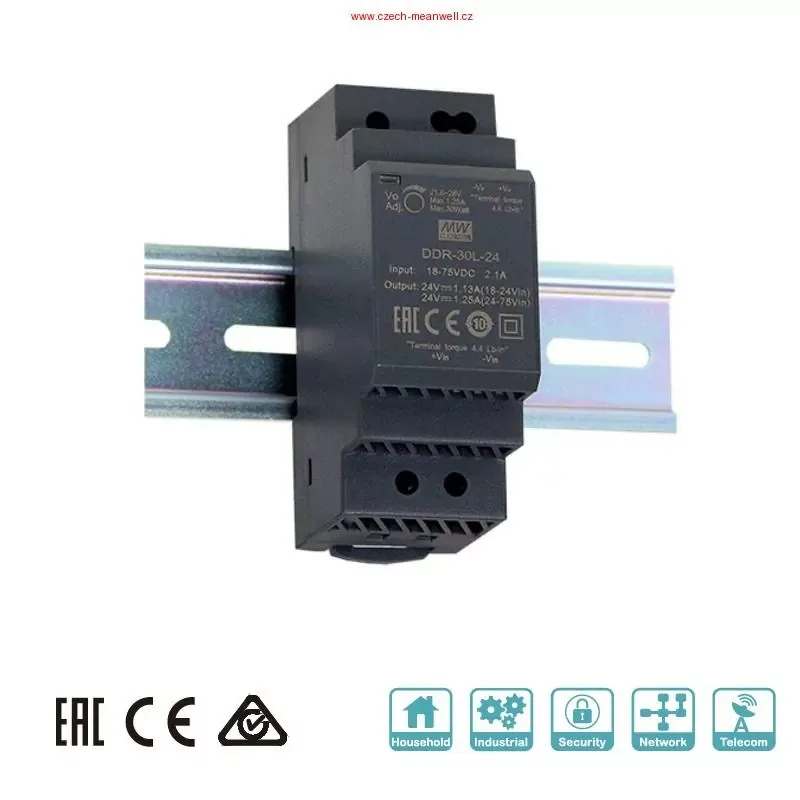 MEAN WELL MEANWELL - DDR-30L-15 Měnič DC/DC na DIN lištu DDR-30L-15