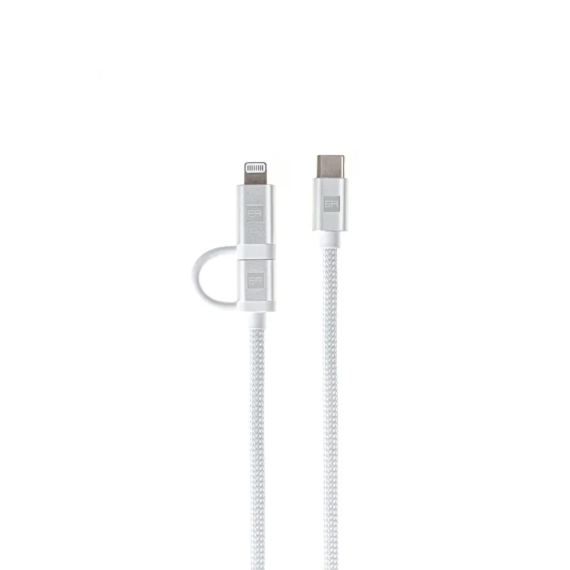 ER POWER Dual Cable USB-C C/L Mfi 200cm white ERPW2CL200-WH
