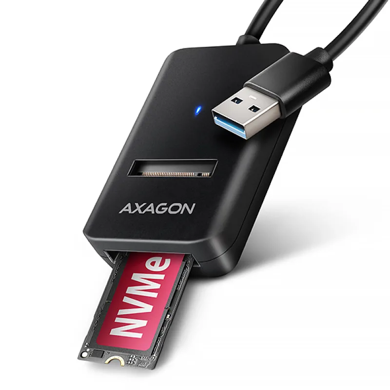 AXAGON ADM2-AM USB-A 10Gbps - M.2 NVMe & SATA SSD adaptér, kabel USB-A 10cm ADM2-AM