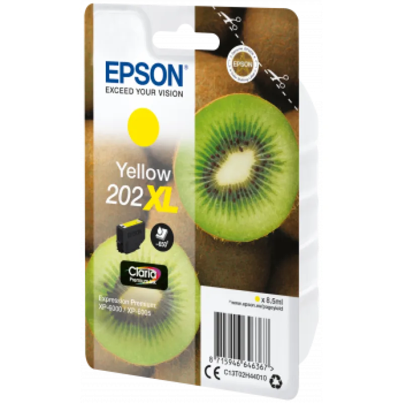 EPSON singlepack,Yellow 202XL,Premium Ink,XL C13T02H44010