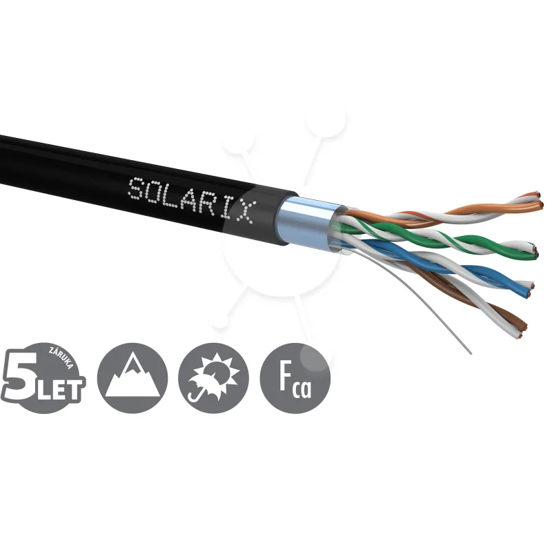 Instalační kabel Solarix CAT5E FTP PE Fca venkovní 305m/box SXKD-5E-FTP-PE 27655192