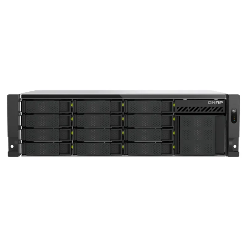 QNAP TS-h1655XeU-RP-8G (8core 2,8GHz, 8GB RAM, 12x SATA + 4x E1.S/M.2, 2x PCIe, 2x 2,5GbE, 1x 10GbE) TS-h1655XeU-RP-8G