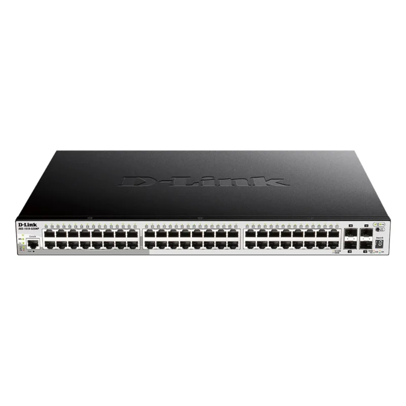 D-Link DGS-1510-52XMP 52-Port Gigabit Stackable POE Smart Managed Switch including 4x 10G SFP+ DGS-1510-52XMP/E
