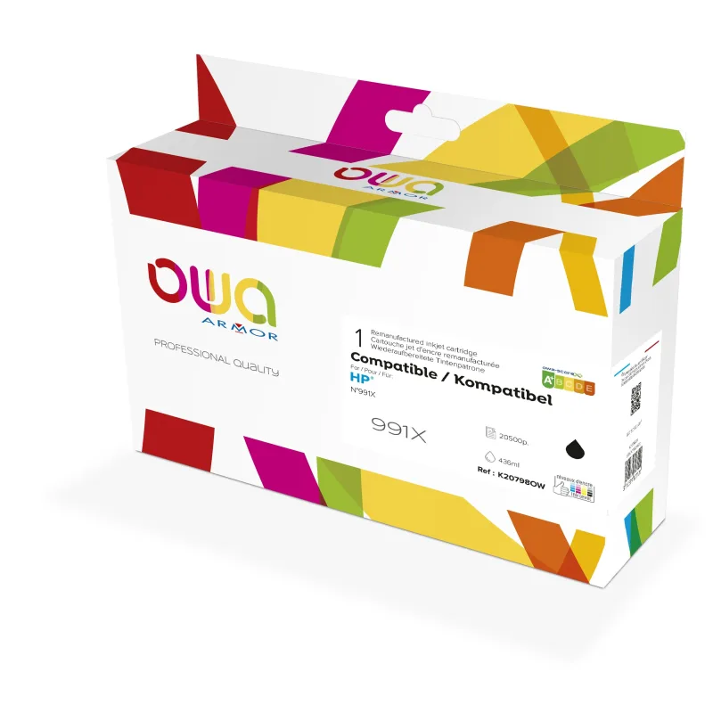 OWA ARMOR ink kompatibilní s HP M0K02AE, černá/black, 991X K20798OW