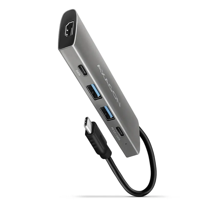 AXAGON HMC-5G2, USB 10Gbps hub, porty 2x USB-A, 2x USB-C, HDMI 4k/60, PD 100W, kabel USB-C 13cm HMC-5G2
