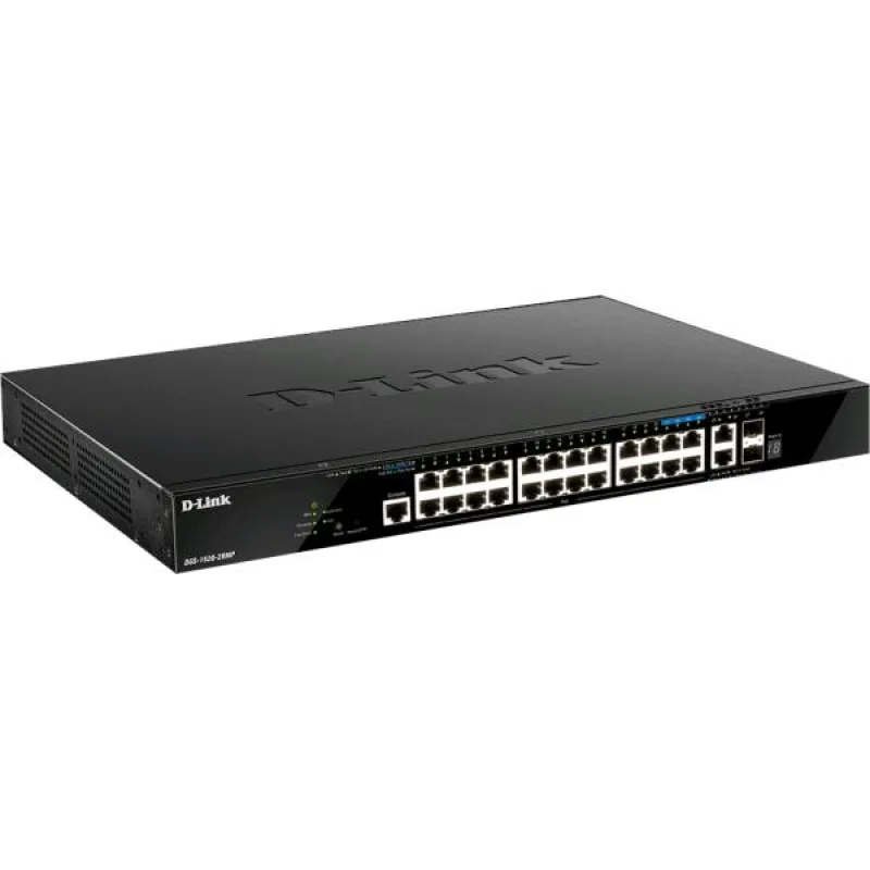 D-Link DGS-1520-28MP 20 ports GE PoE + 4 ports 2.5 GE PoE + 2 10GE ports + 2 SFP+ Smart Man. Switch DGS-1520-28MP/E