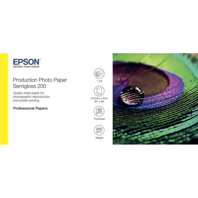 EPSON Production Photo Paper Semigloss 200 36"x30m C13S450377