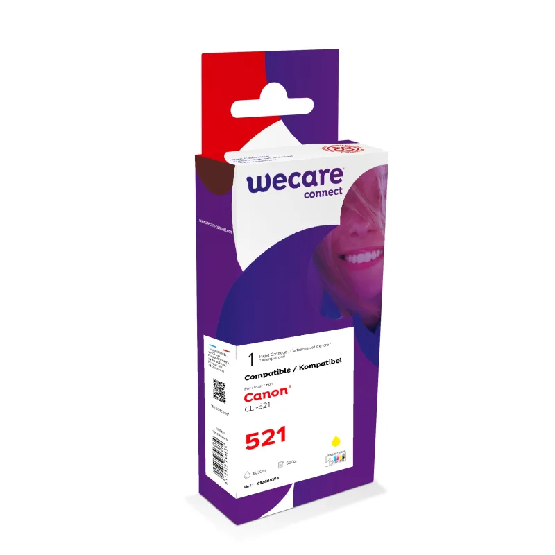 WECARE ARMOR ink kompatibilní s CANON CLi-521Y,žlutá/yellow K12468W4