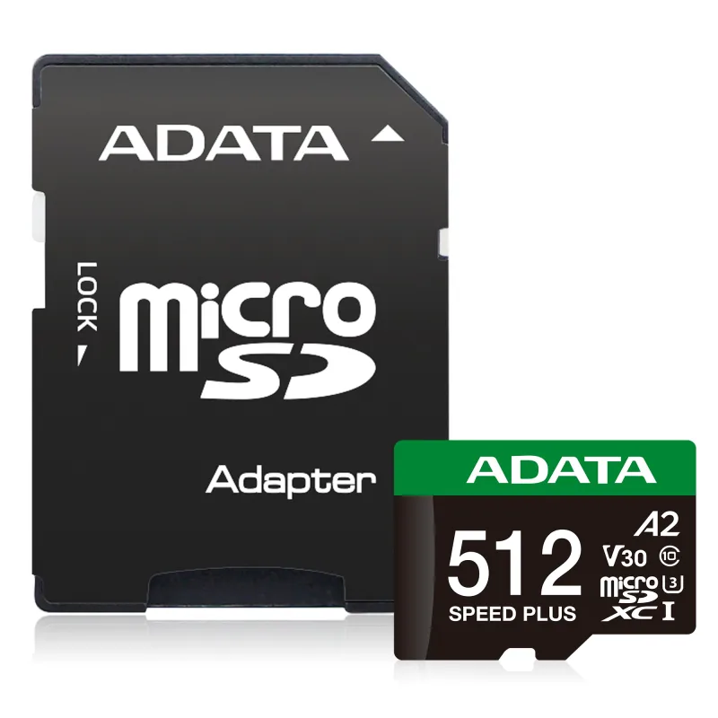 Adata Speed Plus/Micro SD/512GB/UHS-I U3 / Class 10/+ Adaptér UD512GUI3V30A2SP-RA1