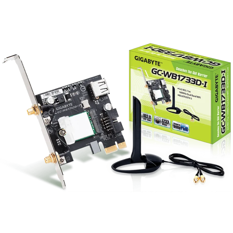 GIGABYTE PCI-E Wifi+BT 1733MBps 802.11a/b/g/n/ac GC-WB1733D-I