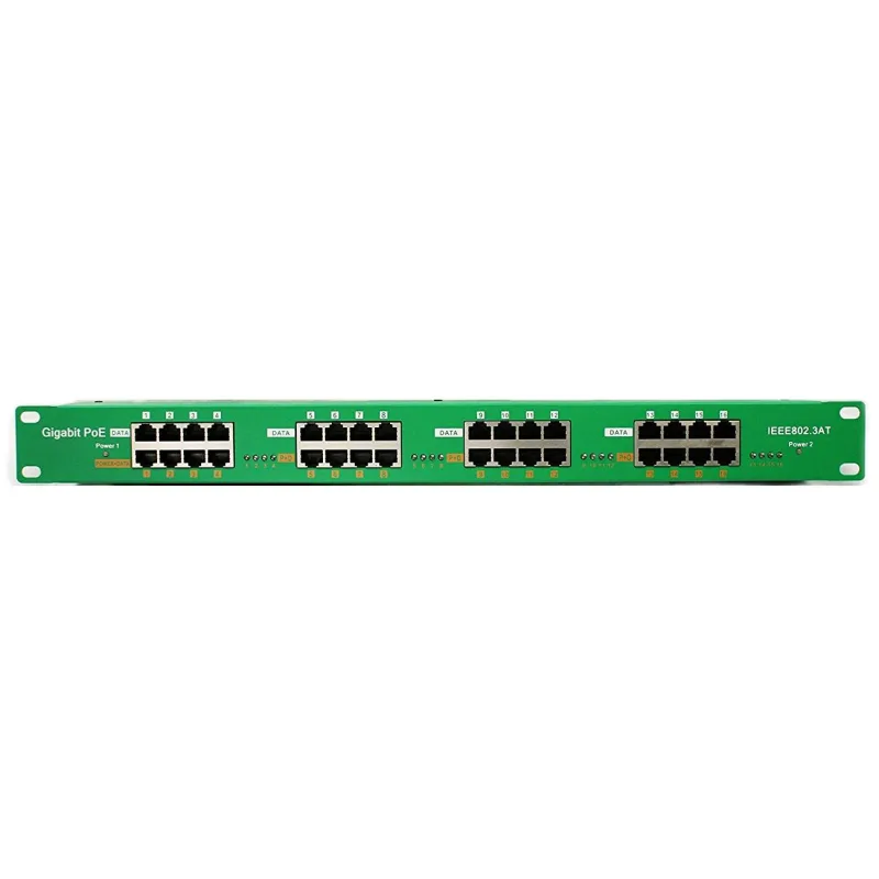 OEM POE-PAN16-GBATF 802.3af/at gigabitový stíněný 16-portový PoE panel POE-PAN16-GBATF