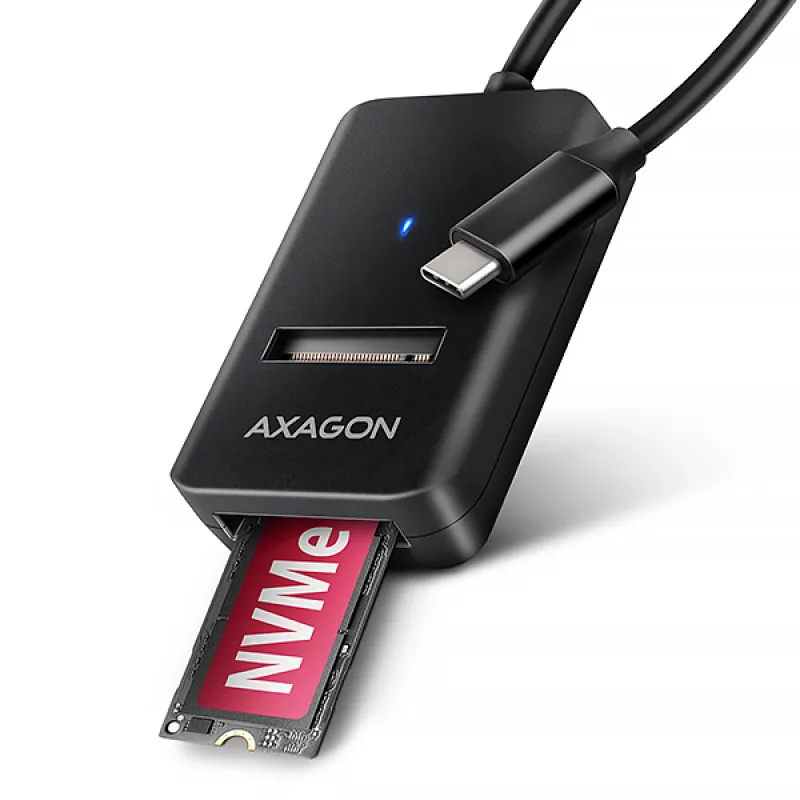 AXAGON ADM2-CM USB-C 10Gbps - M.2 NVMe & SATA SSD adaptér, kabel USB-C 10cm ADM2-CM
