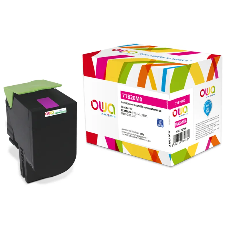 OWA Armor toner kompatibilní s LEXMARK 71B20M0, 2300st, červená/magenta K18122OW